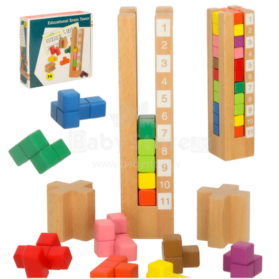 Ikonka Art.KX3505 Catamino wooden educational colour blocks