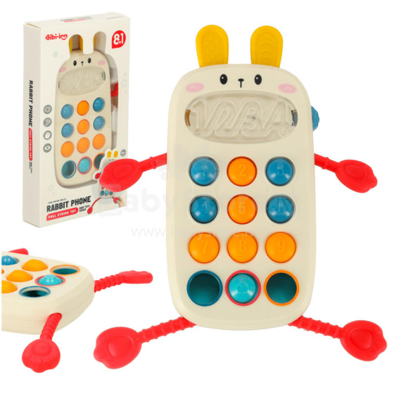 Ikonka Art.KX3606 Montessori sensory toy for babies telephone with buttons human