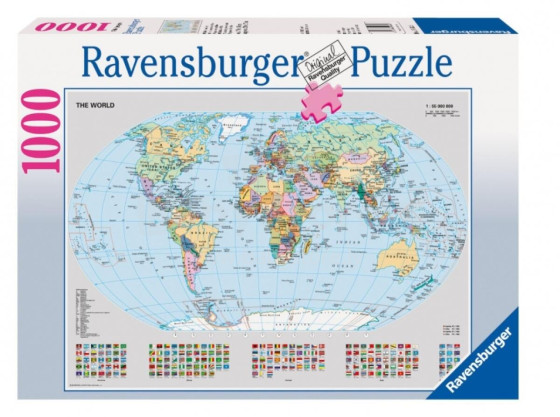 RAVENSBURGER puzle “Pasaules karte”, 1000gb.,15652