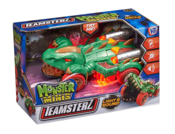 TEAMSTERZ Mighty Machine dinozaura automašīna ar gaismas un skaņas efektiem, 12,5 cm