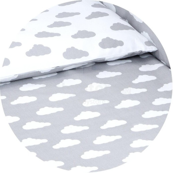 2pcs bedding set (A) clouds, white