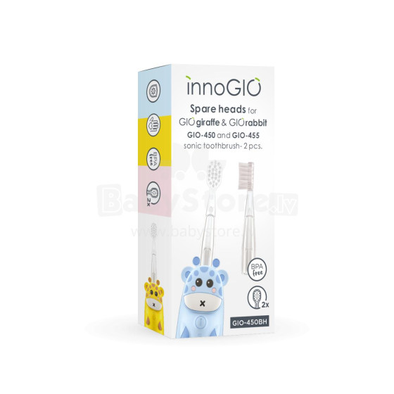 InnoGio Spare heads for GIOgiraffe & GIOrabbit toothbrush for children GIO-450BH