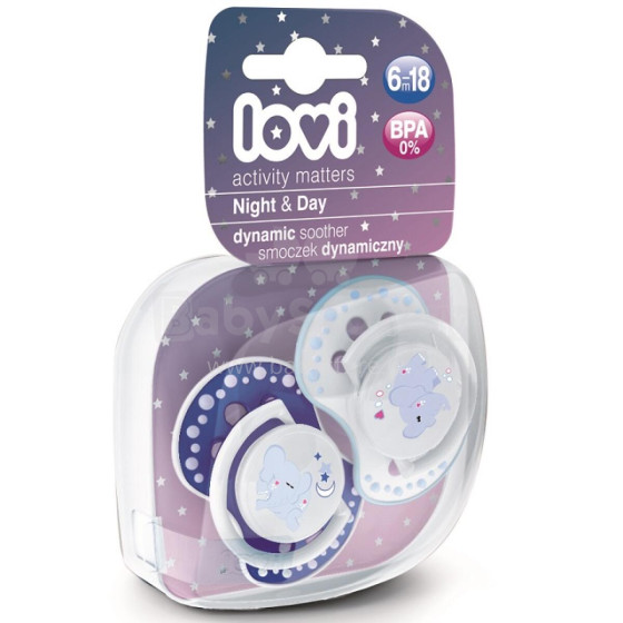 LOVI dynamic soother silicone (2 pcs) 6-18m Night & Day 22/811boy