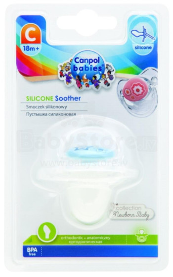 CANPOL BABIES Orthodontic silicone soother over 18 months (1 pc) Newborn baby 22/567 blue stars