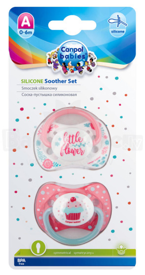 CANPOL BABIES set of silicone symmetrical soothers 0-6m, 23/954_cor