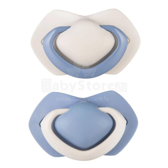 Canpol babies Set of Silicone Symmetrical Soothers 0-6m PURE COLOR 2pcs. 22/655_blu