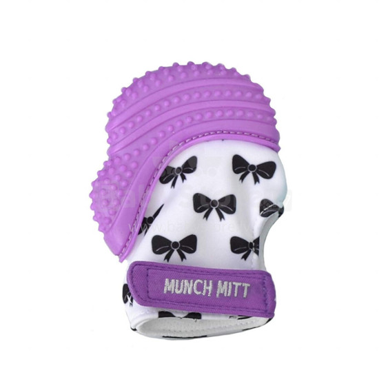 MUNCH BABY teething mitten Purple Bows MM10PB