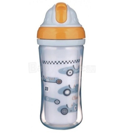 CANPOL BABIES sporta pudelīte ar silikona salmiņu Cars 260ml, 74/053