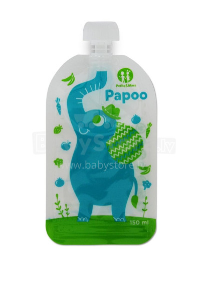 PAPOO daugkartinio naudojimo maisto maišeliai 6 vnt. Elephant 901807