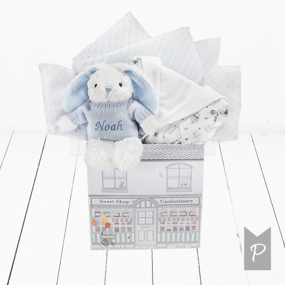 BABYBLOOM Little Love Bunny & Bathrobe Hamper Blue