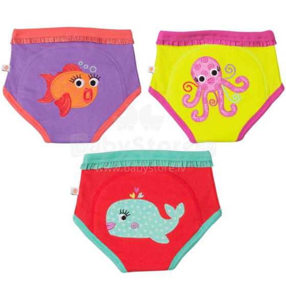 ZOOCCHINI mācību biksītes 3/4gadi, 3 gab., Ocean Friends 3T/4T