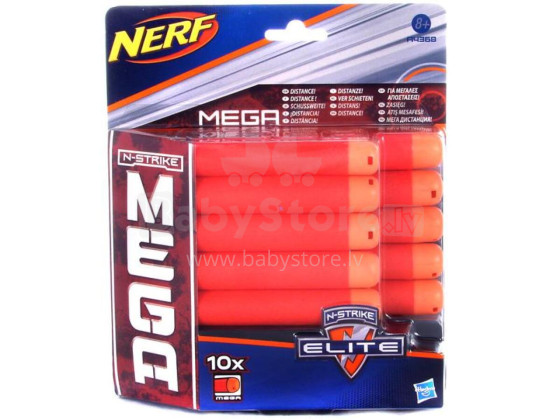 NERF Nstrike elite mega ieroča 10 šāviņu papildus munīcija