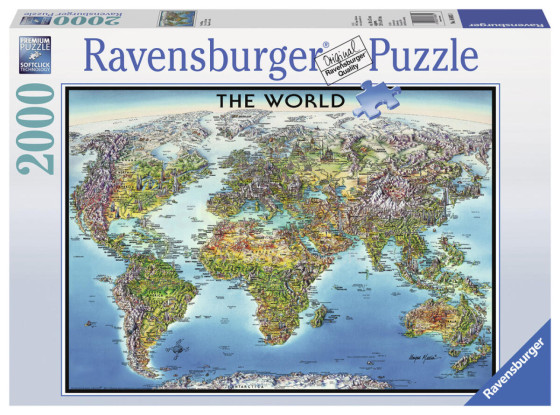 RAVENSBURGER dėlionė Pasaulio Žemėlapis, 2000d., 166831