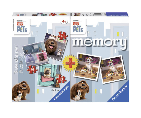 RAVENSBURGER puzle - spēle "Secr. Life of Pets", 68722