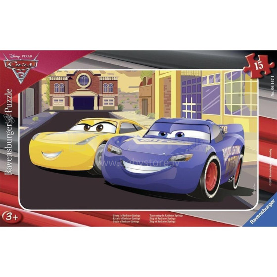 RAVENSBURGER dėlionė Cars 3 Escale a Radiator, 15 vnt, 06147