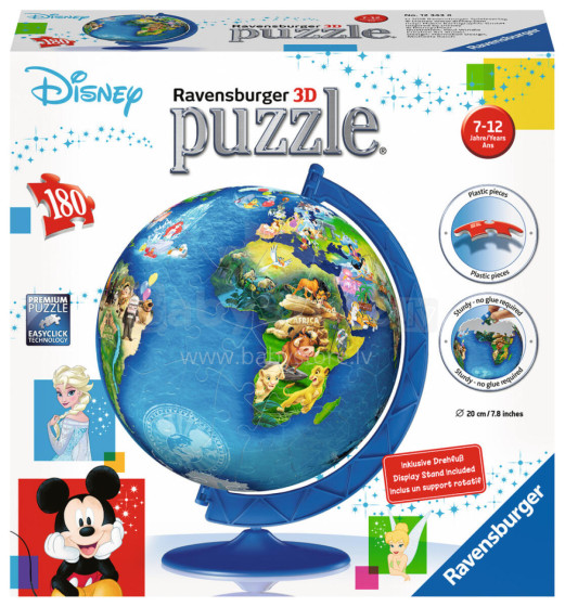 RAVENSBURGER dėlionė Disney Globe 180vnt, 12343