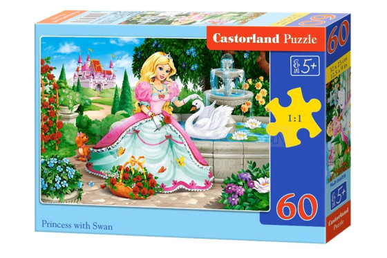 CASTORLAND puzzle Princess with Swan, 60 el., B-066056