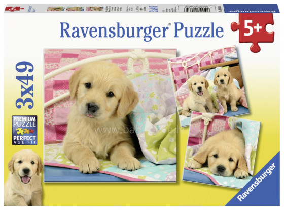 RAVENSBURGER puzle Mīlīgie kucēni, 3x49 gab., 8065