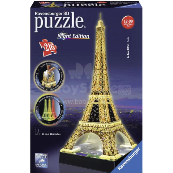 RAVENSBURGER puzle 216p. Eiffel Tower-Night, 125791