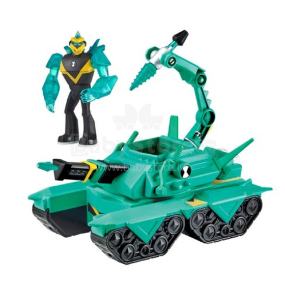 BEN10 Transformējama mašīna ar figūru, Diamondhead Driller Tank w/Exclusive Figure, 77402