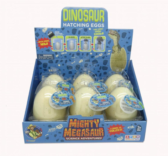 MEGASAUR MIGHTY dinosaur Hatching Eggs, asort., 16949