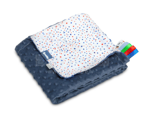 Light Minky Blanket – dots navy blue