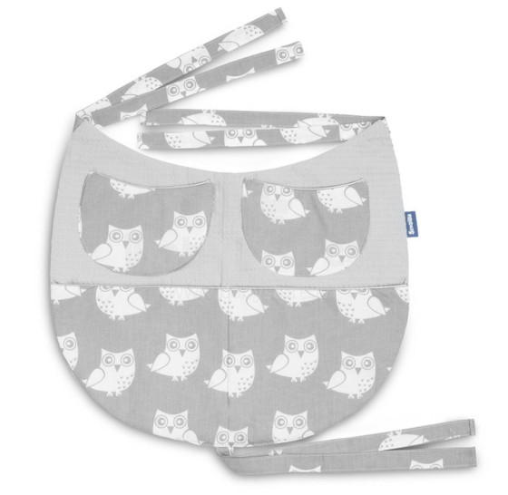 COT ORGANIZER BAG WAFFLE - OWLS GREY