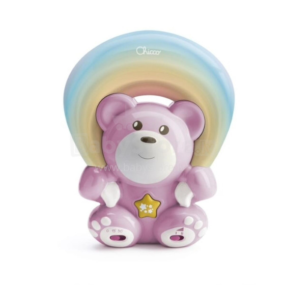 143306 BEAR WITH PROJECTOR RAINBOW PINK