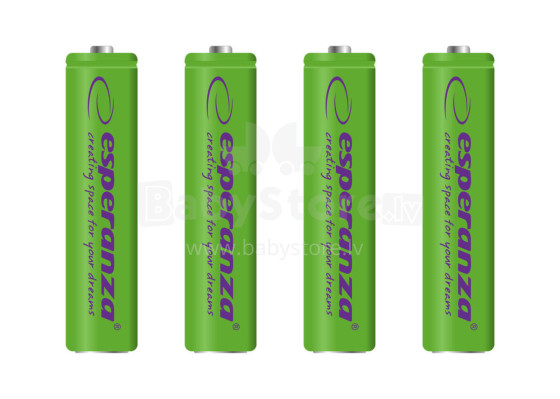 ESPERANZA RECHARGEABLE BATTERIES Ni-MH AAA 1000MAH 4PCS. GREEN
