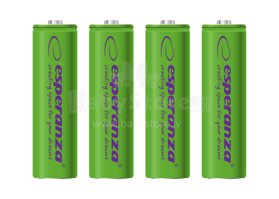 ESPERANZA RECHARGEABLE BATTERIES Ni-MH AA 2000MAH 4PCS. GREEN
