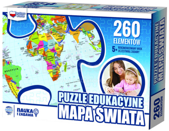 PUZZLE MAPA ŚWIATA 260 ELEMENTÓW