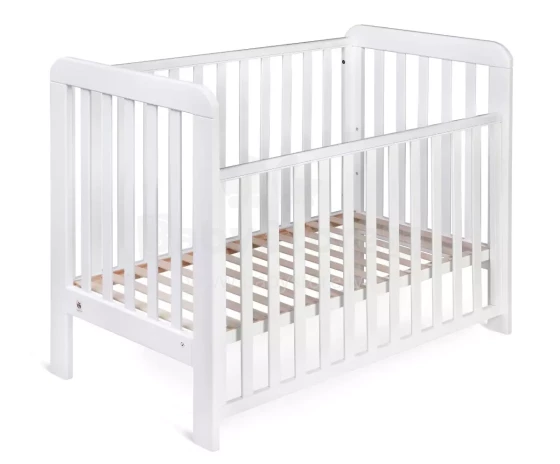 YappyKids YappyLull Art.88608 White Wooden baby crib 120x60cm