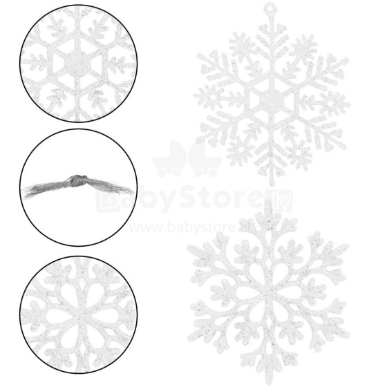 CA0750 РОЖДЕСТВЕНСКИЕ УКРАШЕНИЯ «СНЕЖИНКИ» 10 СМ 12 ШТ.