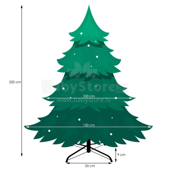 CT0056 ARTIFICIAL CHRISTMAS TREE GREEN FIR 220 CM