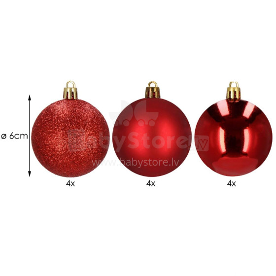 CA0001 CHRISTMAS BALLS 6 CM 12 PCS.