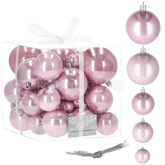 CA0145 CHRISTMAS BALLS 4/5/6/7/8 CM 37 PCS.