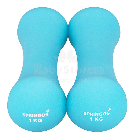 Neoprene dumbbells Springos FA1038 2x1 kg