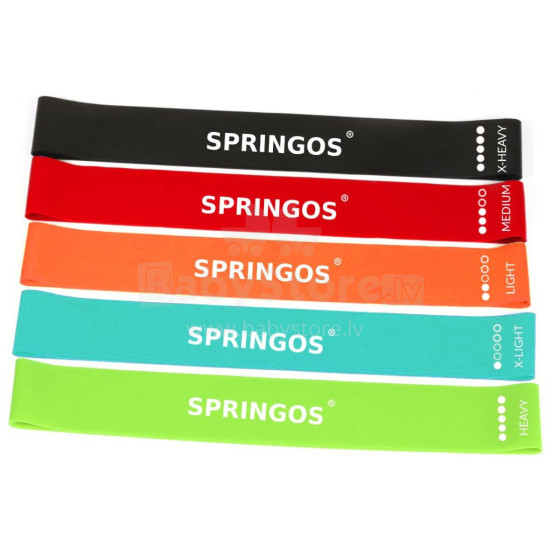 Set of resistance bands Springos PB0012 5 pieces 60 cm