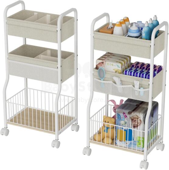 Baby Nappy Trolley Art.199290 A shelf on wheels for a children's room