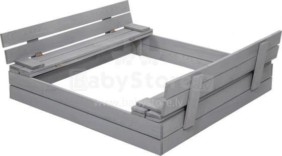 Wooden sandbox Springos SB120P 120x120cm Gray