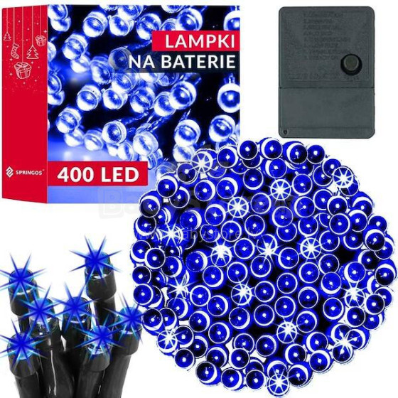 Ziemassvētku lampiņas Springos CL0405 400 Led zili