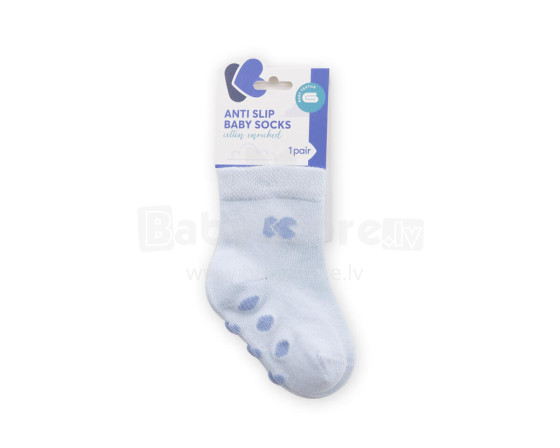 Baby socks with embossed bottom Light Blue 0-6m