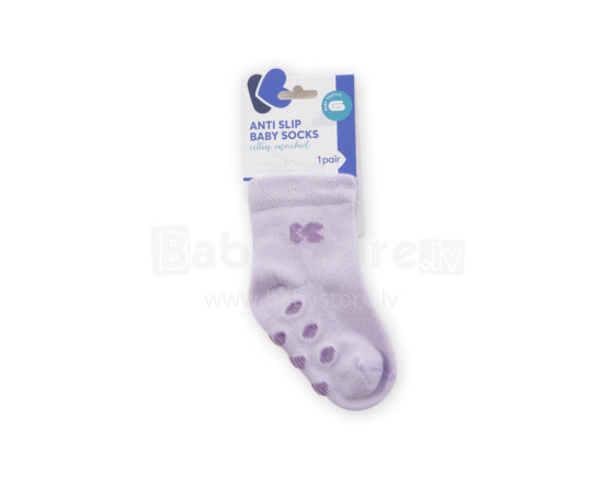 Baby socks with embossed bottom Purple 6-12m