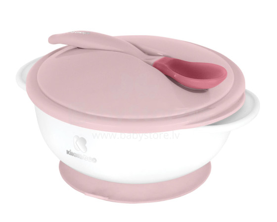 Bowl with heat sensing spoon Pink