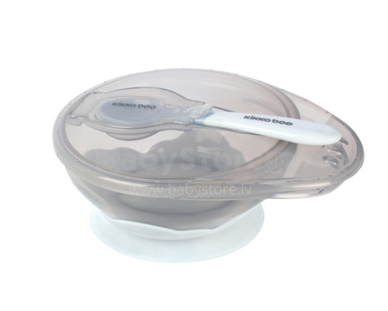 Suction bowl with spoon Blue