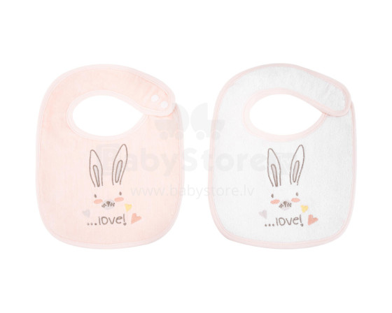 Set of 2 terry bibs Rabbits in Love