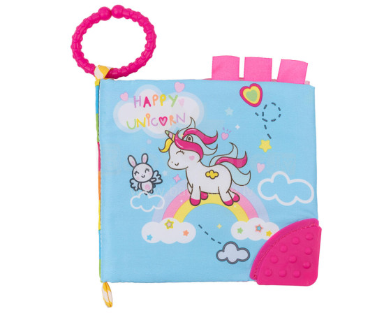 Educational cloth book with teether Happy Unicorn