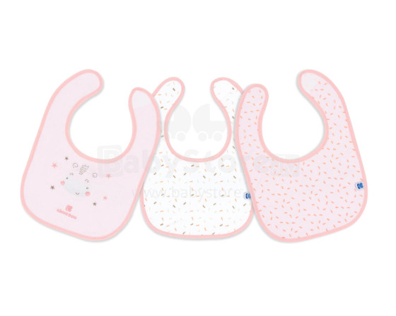 Set of 3 terry bibs Hippo Dreams Pink