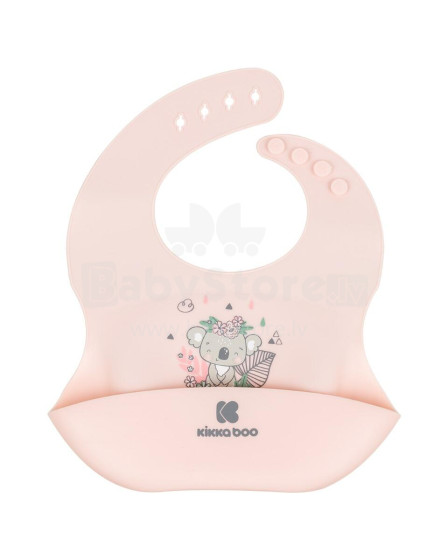 Silicone bib Savanna Friends Pink