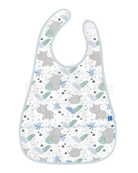 EVA bib with crumb catcher Savanna Pattern Blue